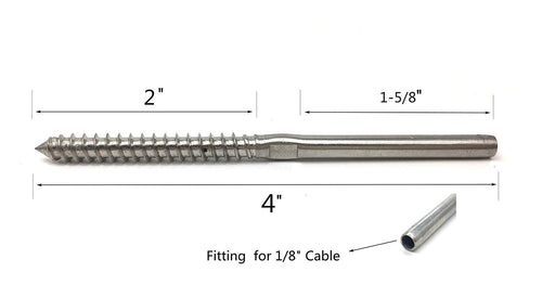 1/8 Cable Railing Hardware Stainless Steel 316 Pack of 2 I51680