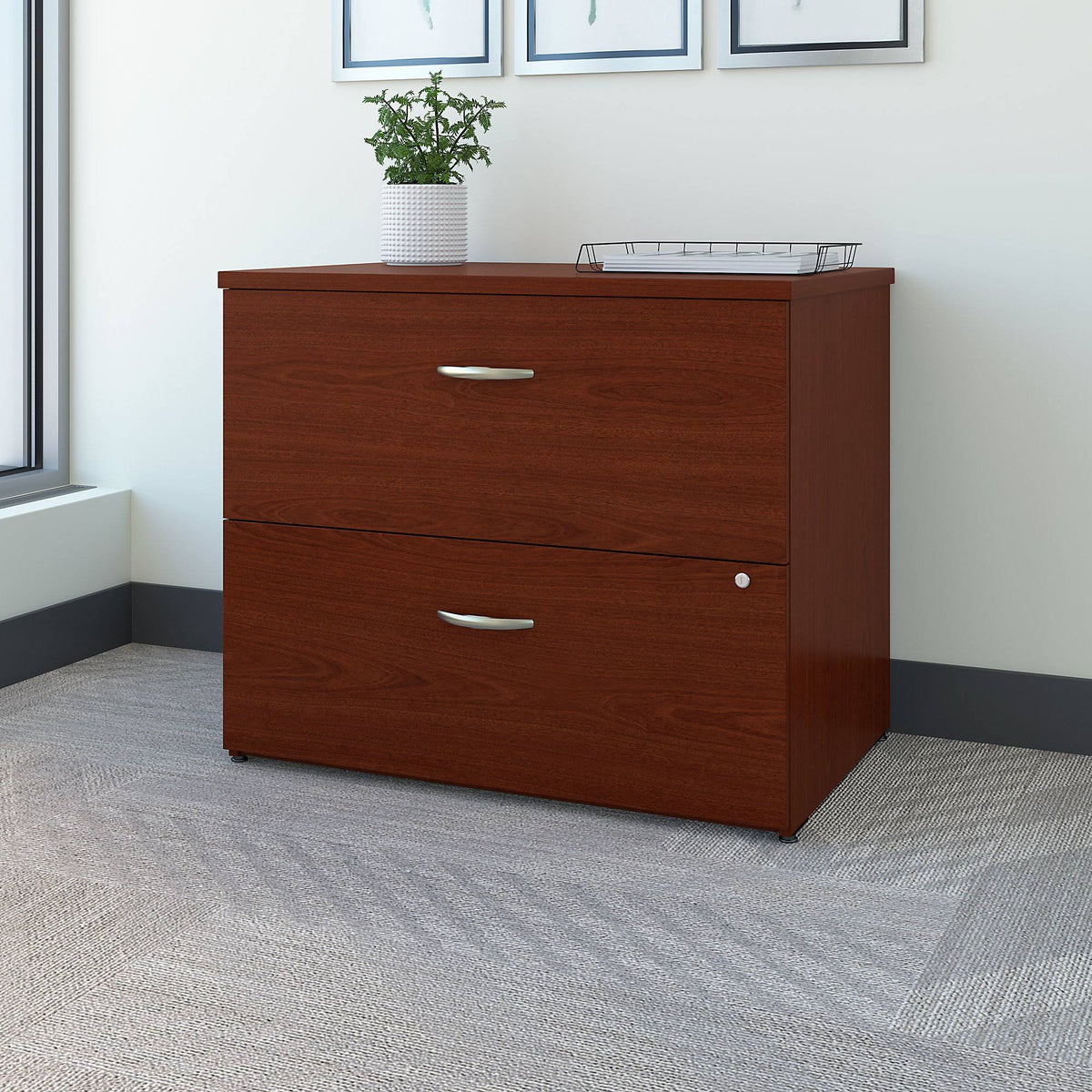 2 Drawer Mahogany Lateral File Cabinet Q94269
