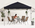 10x10 Pop-up Canopy Tent with Double Awnings Dark Gray C7085