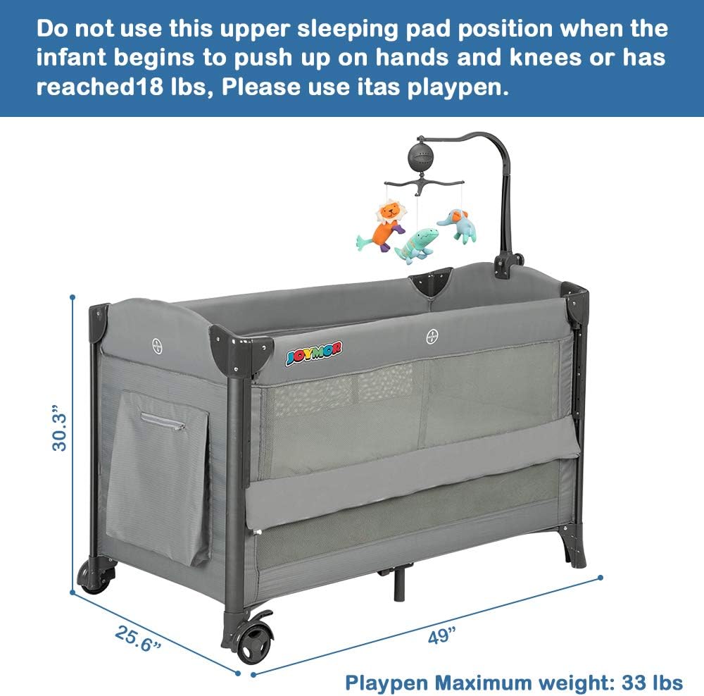 3 in 1 Baby Bedside Sleeper with Mattress and Carry Bag D912046