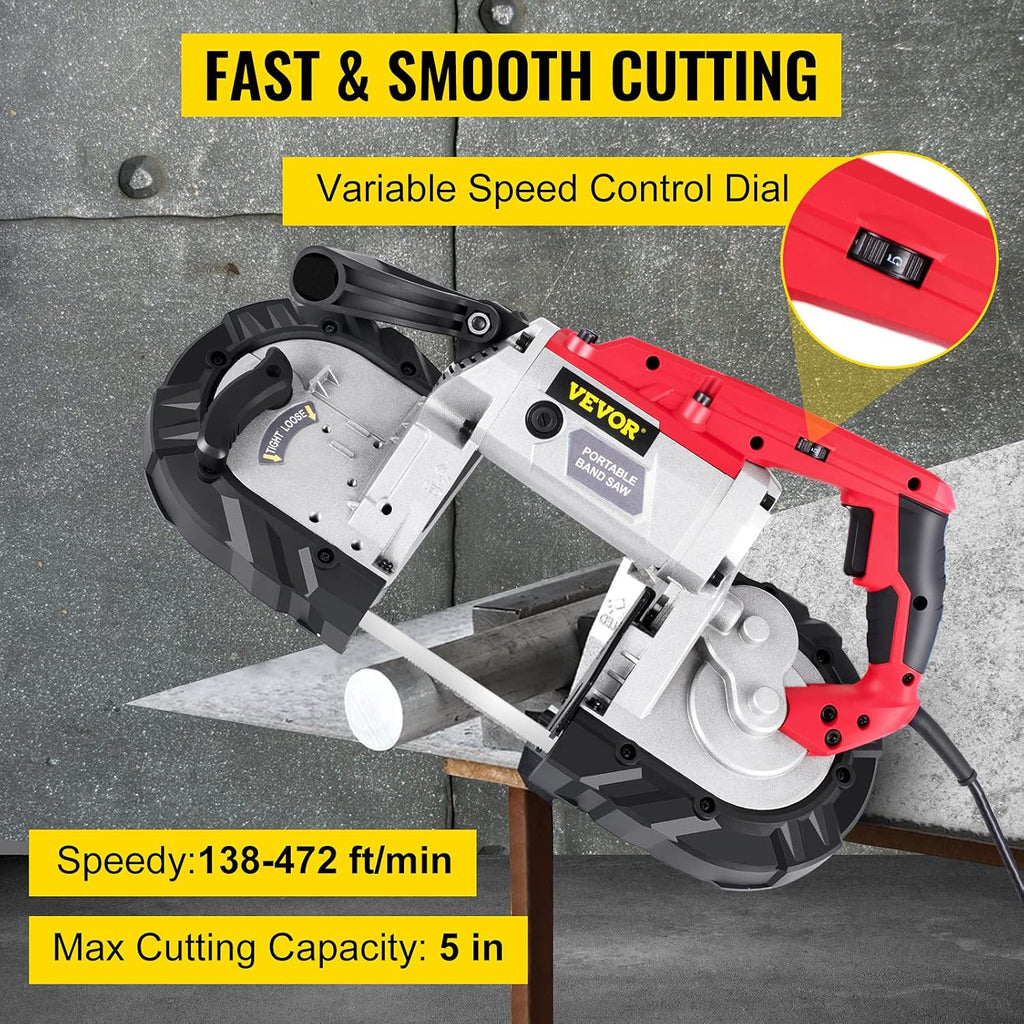 Portable Band Saw, 5 Inch Cutting Capacity, Variable Speed H465