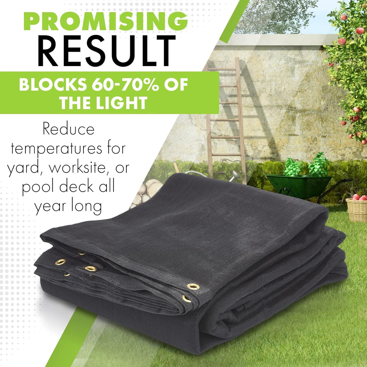 10 FT X 12 FT Heavy Duty Black Knitted Mesh Tarp with Grommets Z456048