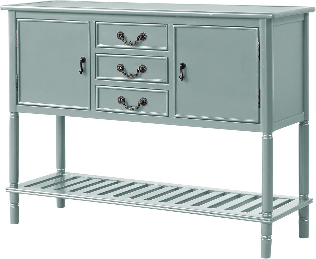 Solid Wood Console Table with 3 Drawers, 2 Cabinet and 1 Shelf C8919