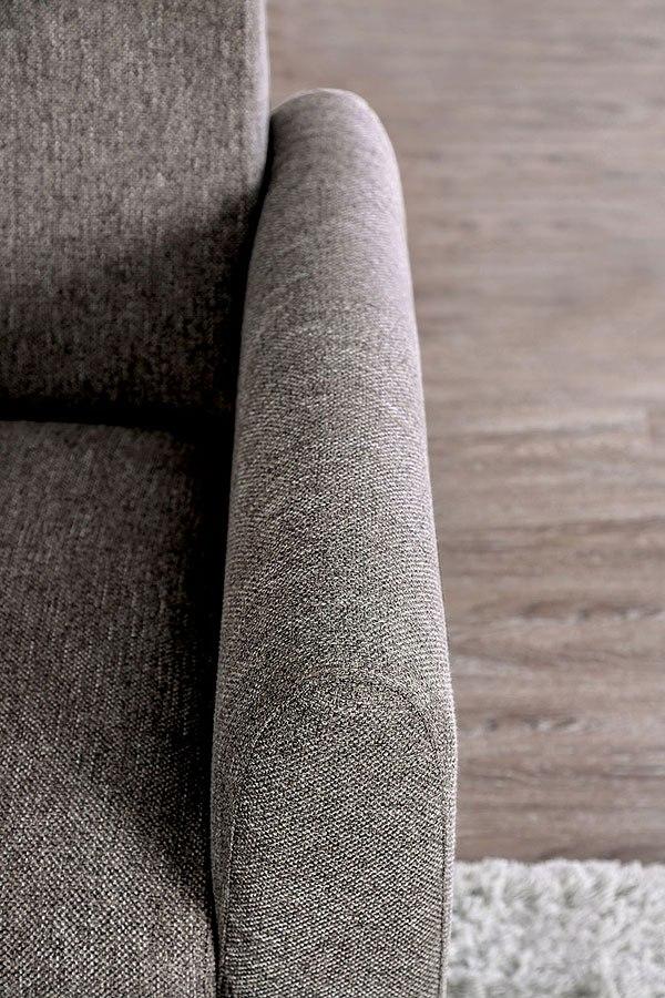Brown Linen-like Fabric Living Room Set 3pcs D84517