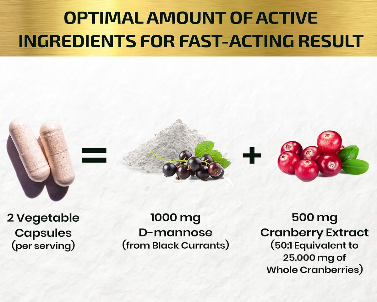 D-Mannose with Cranberry Extract Capsules 1500mg R334761