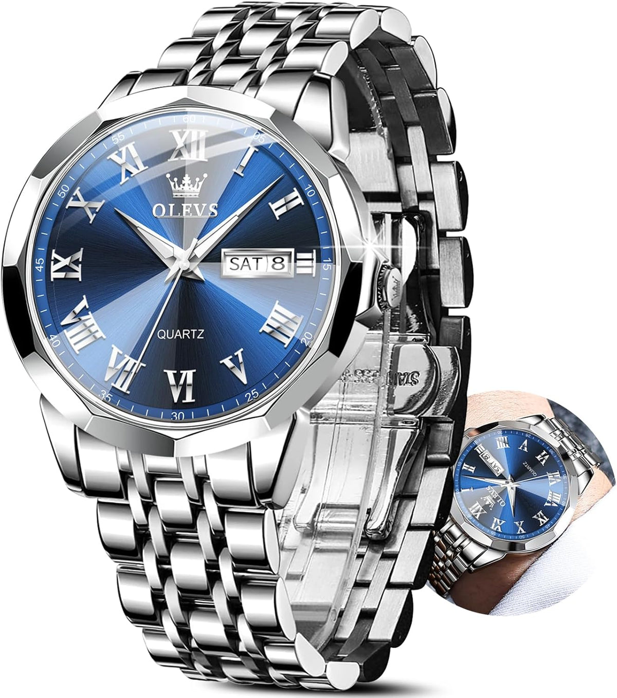 Stainless Steel Quartz Men Watch with Date O644145