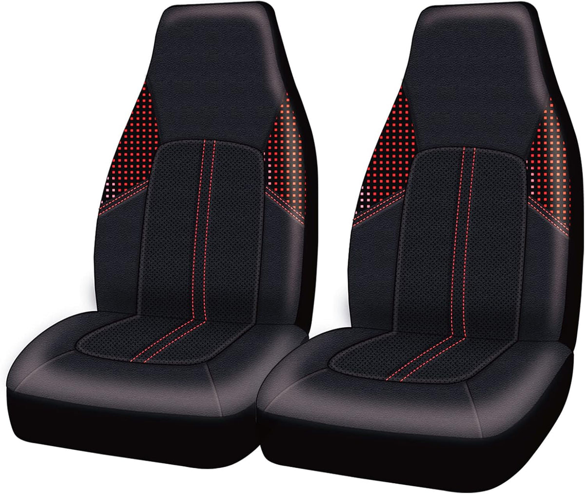Leather and 3D Air Mesh Car Seat Covers, 11PC, Black J959