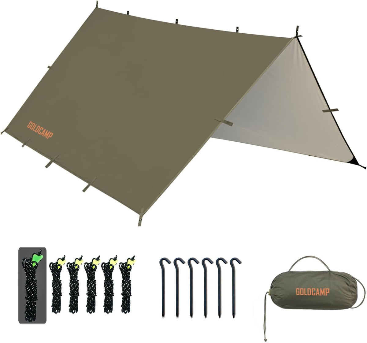 70D Nylon 10''X10'' Waterproof Camping Tarp A6964