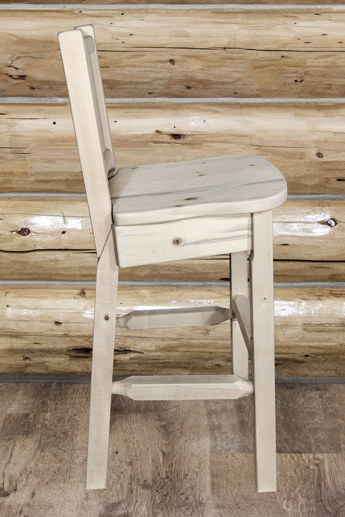 Counter Height Back Barstool with Bear Design Y851102