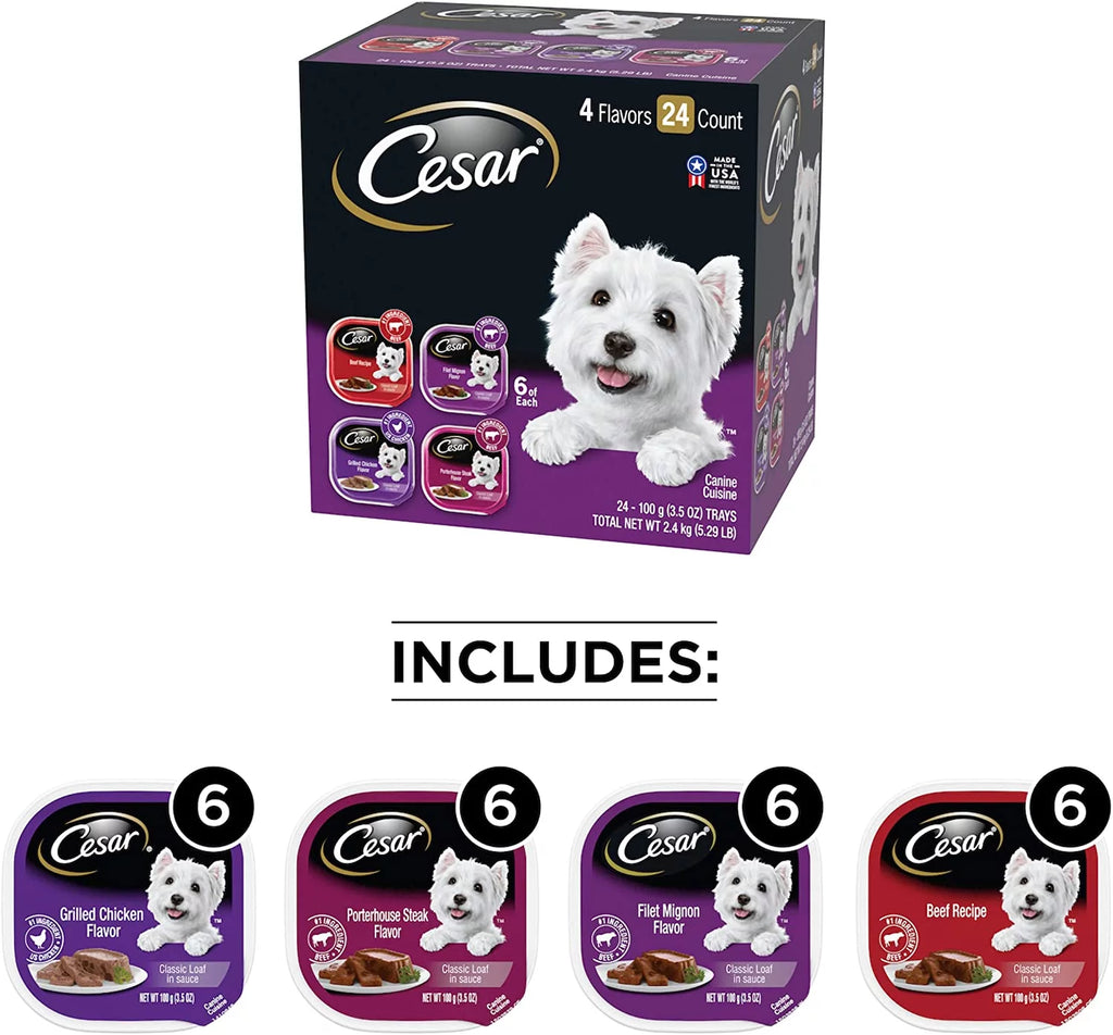 24 Pack 3.5 oz Soft Wet Dog Food Variety Pack Q9992