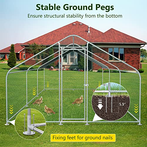 10x20FT Metal Chicken Run with Roof and Waterproof Cover M1110