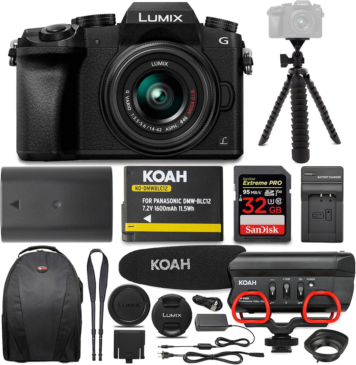 Digital Camera with 14-42mm Lens and Microphone Bundle B491024