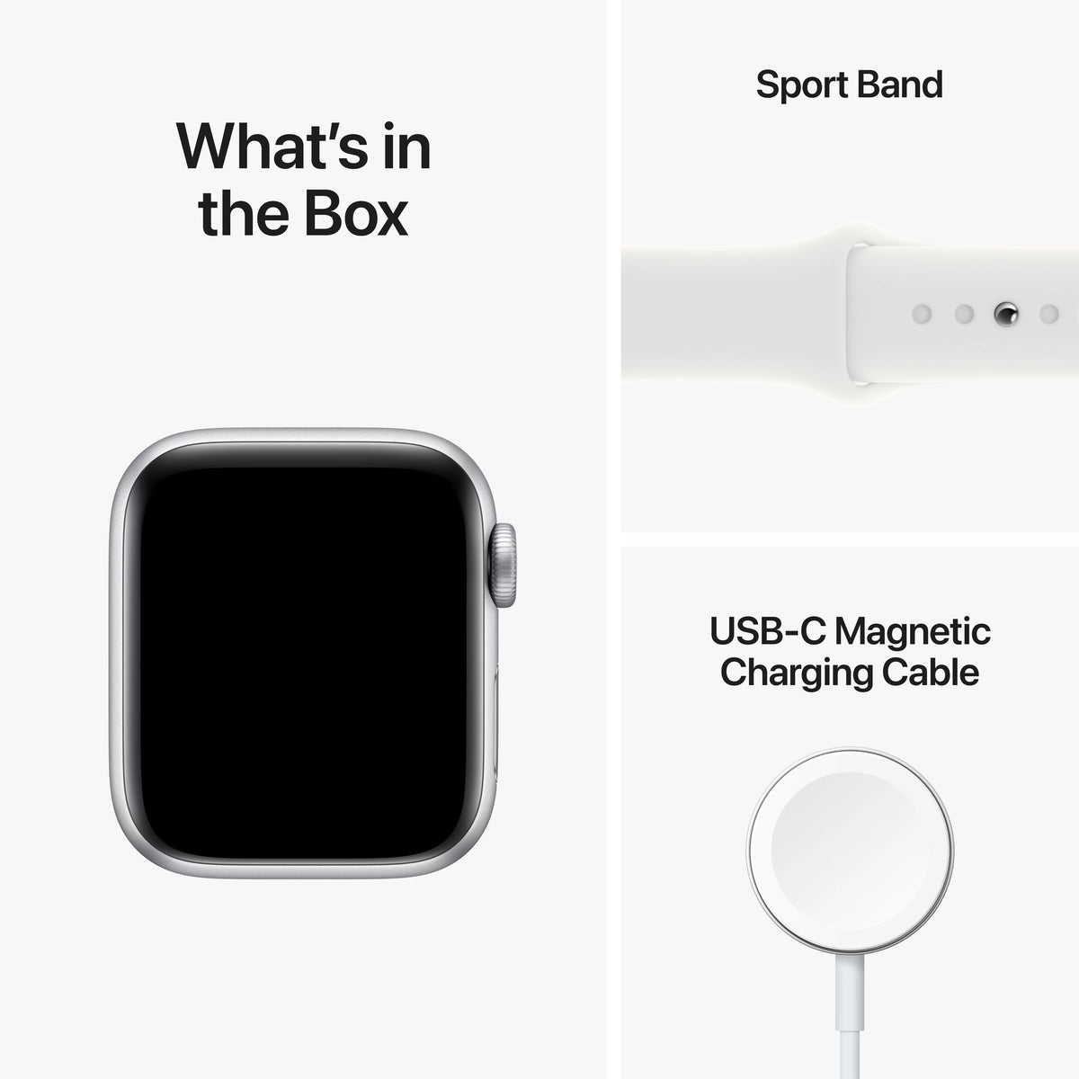 Apple Watch SE GPS 40mm Silver Aluminum Case with White Sport Band Z693172