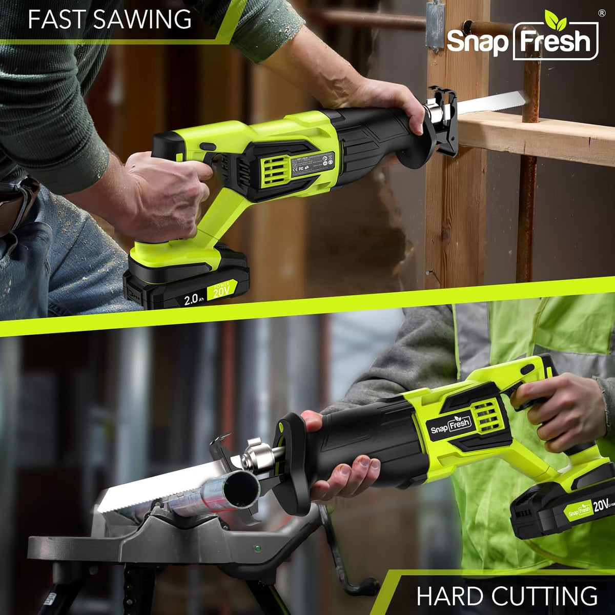 Cordless Reciprocating Saw 20V 2.0Ah for Wood & Metal Cutting N87733