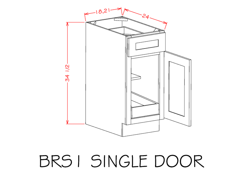 White 1 Door 1 Drawer Base Cabinet O825