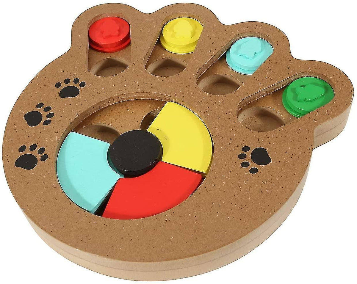 Wooden Interactive Puppy Dog Cat Feeder Pet Mental Puzzle Toys G2920