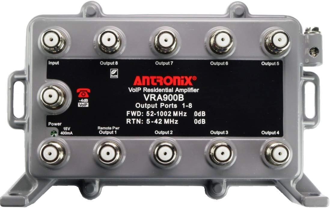 9 Port Bi-Directional Cable TV Splitter Signal Booster Amplifier F7556
