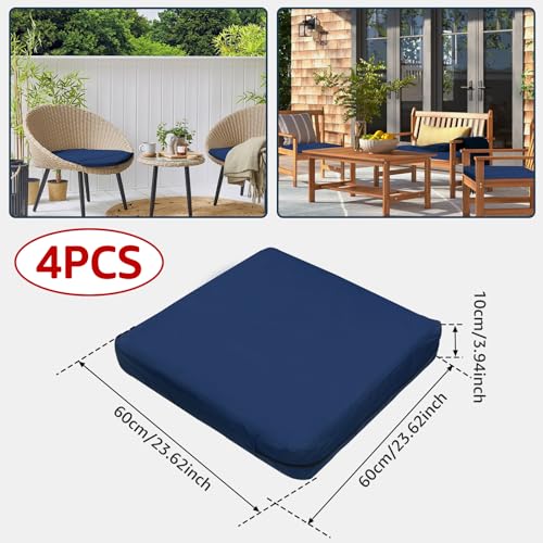 Navy Blue 23.6x23.6x3.9 Patio Cushion Covers K31042