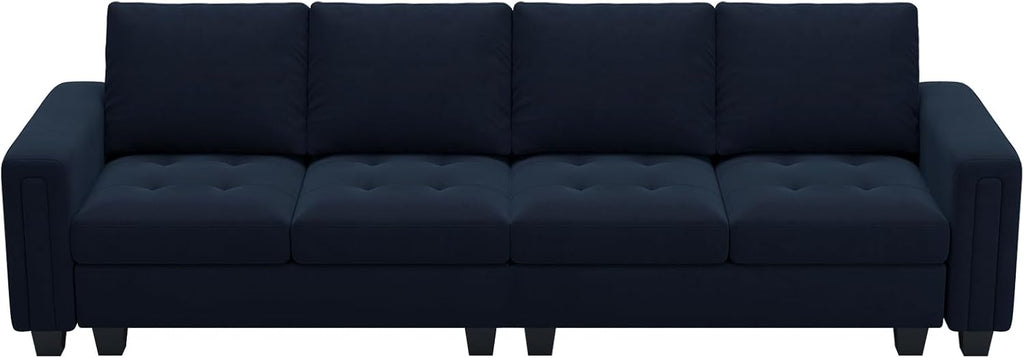 Blue Velvet Modular 4 Seat Sofa Couch Sectional W733452