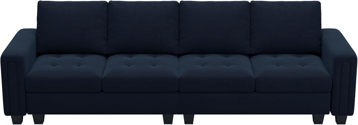 Blue Velvet Modular 4 Seat Sofa Couch Sectional W733452