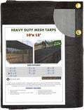 10 FT X 12 FT Heavy Duty Black Knitted Mesh Tarp with Grommets Z456048