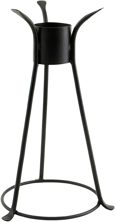 10" Blue Outdoor Glass Gazing Globe with Black Iron Stand Q648364