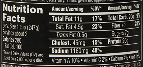 6 Count 15 Ounce Chili with Beans S893