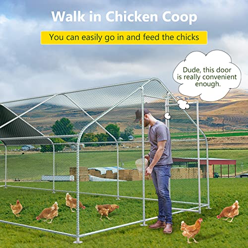 10x20FT Metal Chicken Run with Roof and Waterproof Cover M1110