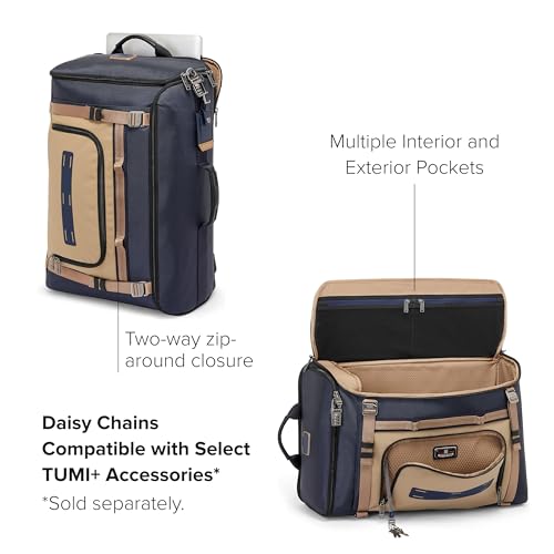Large Travel Laptop Backpack - 22.0" X 14.0" X 8.5" - Midnight Navy/Khaki X4363