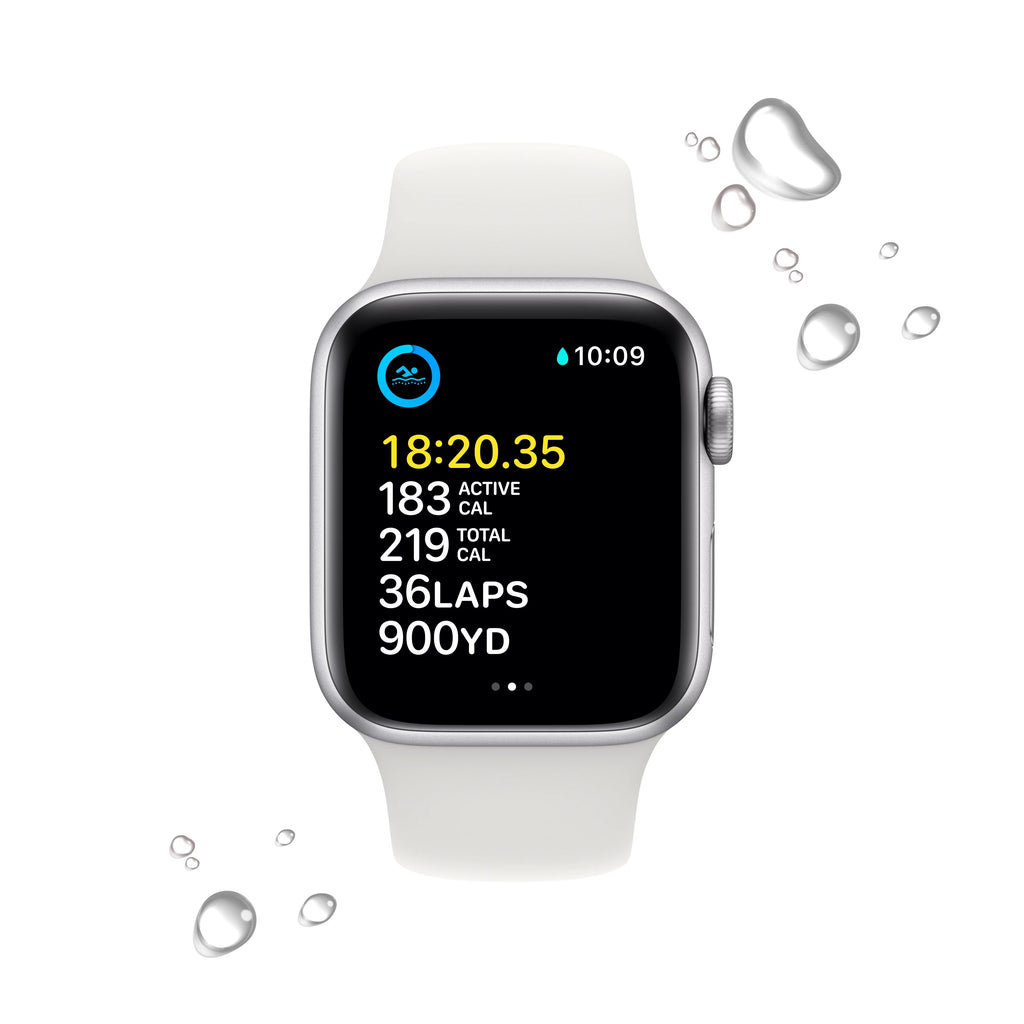 Apple Watch SE GPS 40mm Silver Aluminum Case with White Sport Band Z693172
