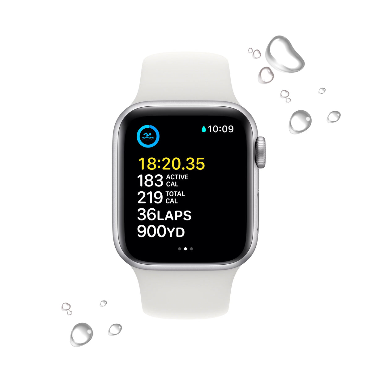 Apple Watch SE GPS 40mm Silver Aluminum Case with White Sport Band Z693172