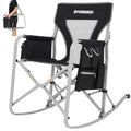 Oversized Rocking Camping Chair with Cooler and Side Pocket (Black/Grey) P320137