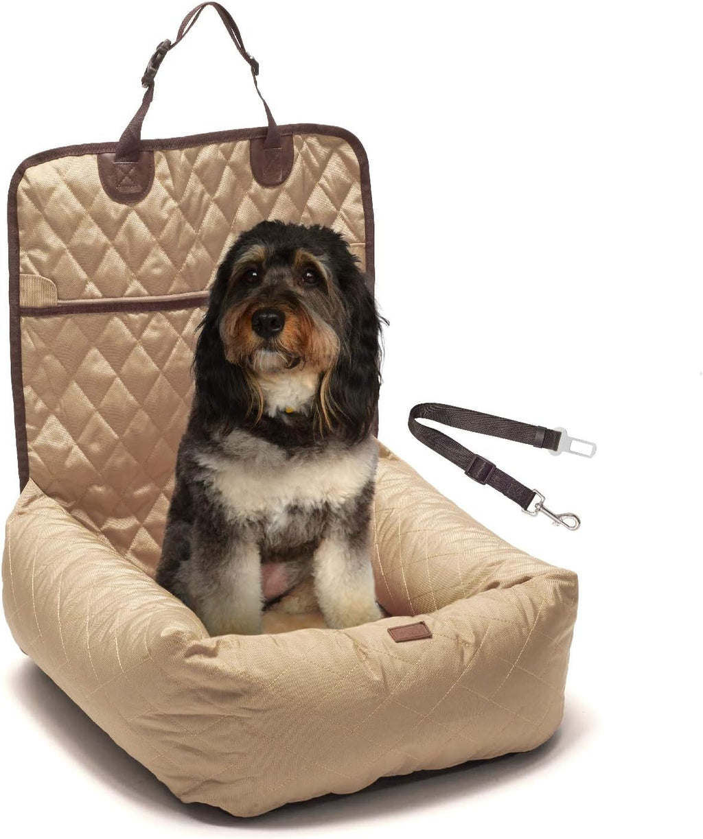 2-in-1 Water Resistant Dog Car Booster Seat with Pet Seat Belt Leash K645987