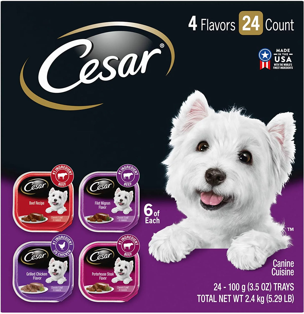 24 Pack 3.5 oz Soft Wet Dog Food Variety Pack Q9992