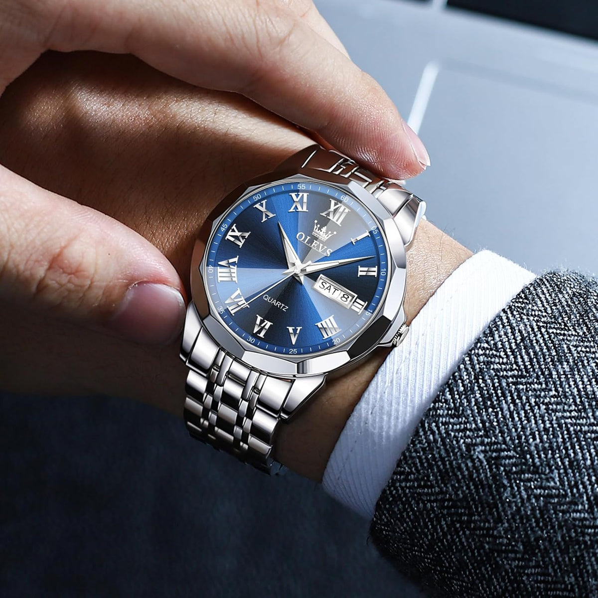 Stainless Steel Quartz Men Watch with Date O644145