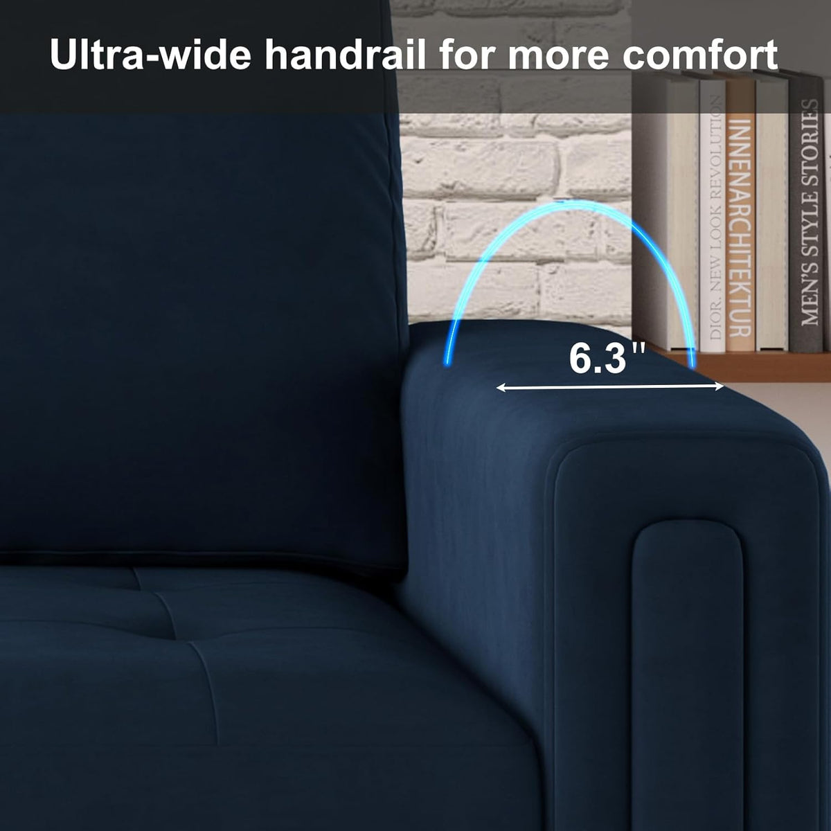 Blue Velvet Modular 4 Seat Sofa Couch Sectional W733452