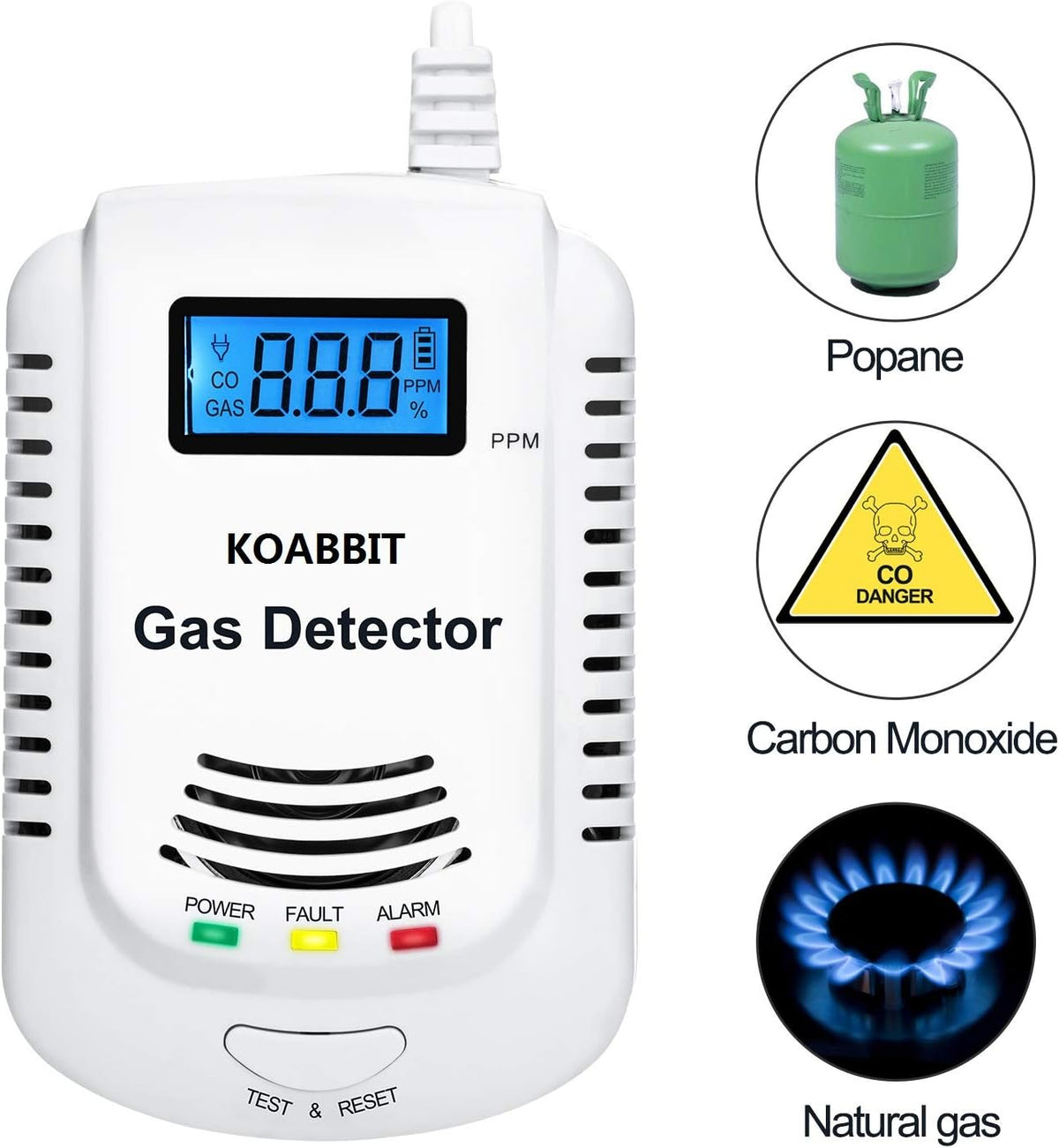 Plug-in Carbon Monoxide and Natural Gas Detector Alarm 2 Pack H69763