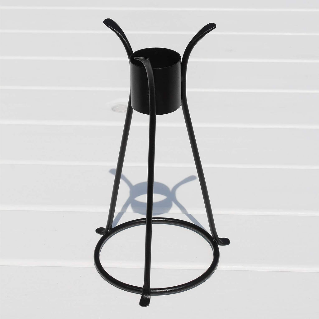 10" Blue Outdoor Glass Gazing Globe with Black Iron Stand Q648364