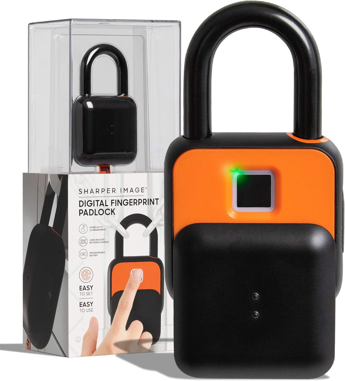 Biometric Keyless Rechargeable IP66 Waterproof Digital Padlock R2541