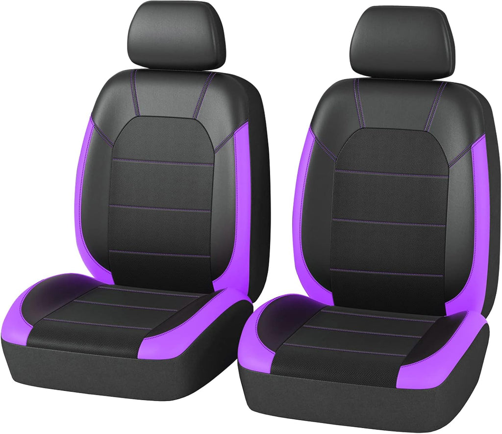 Leather and 3D Air Mesh Car Seat Covers, 11PC, Black J959