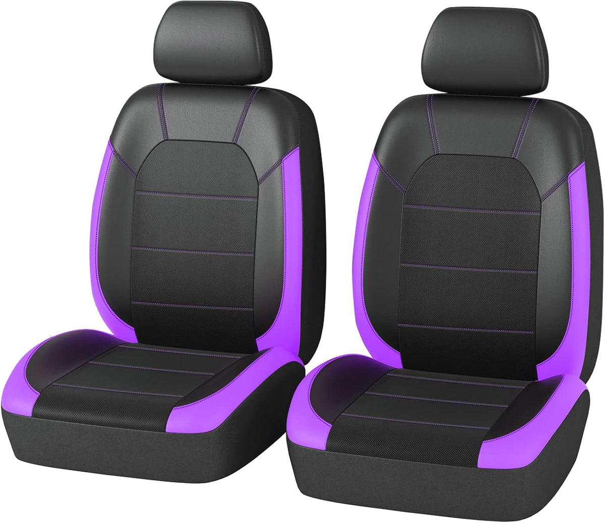 Leather and 3D Air Mesh Car Seat Covers, 11PC, Black J959