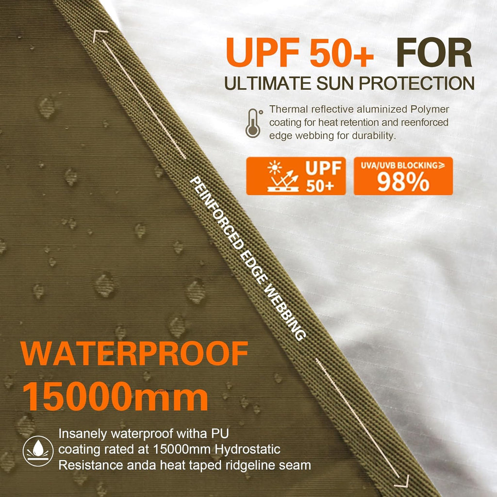 70D Nylon 10''X10'' Waterproof Camping Tarp A6964