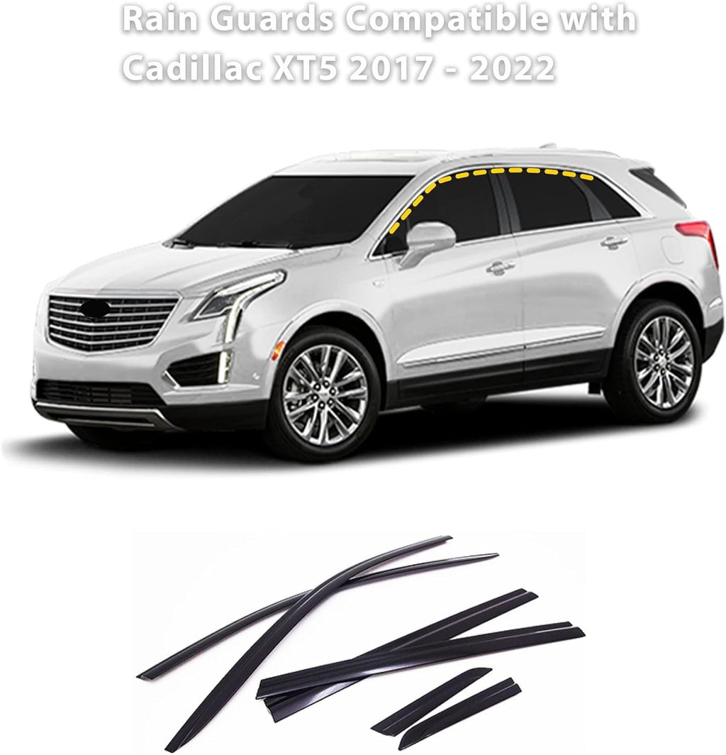 Black Tape-On Rain Guards 6PCs K210