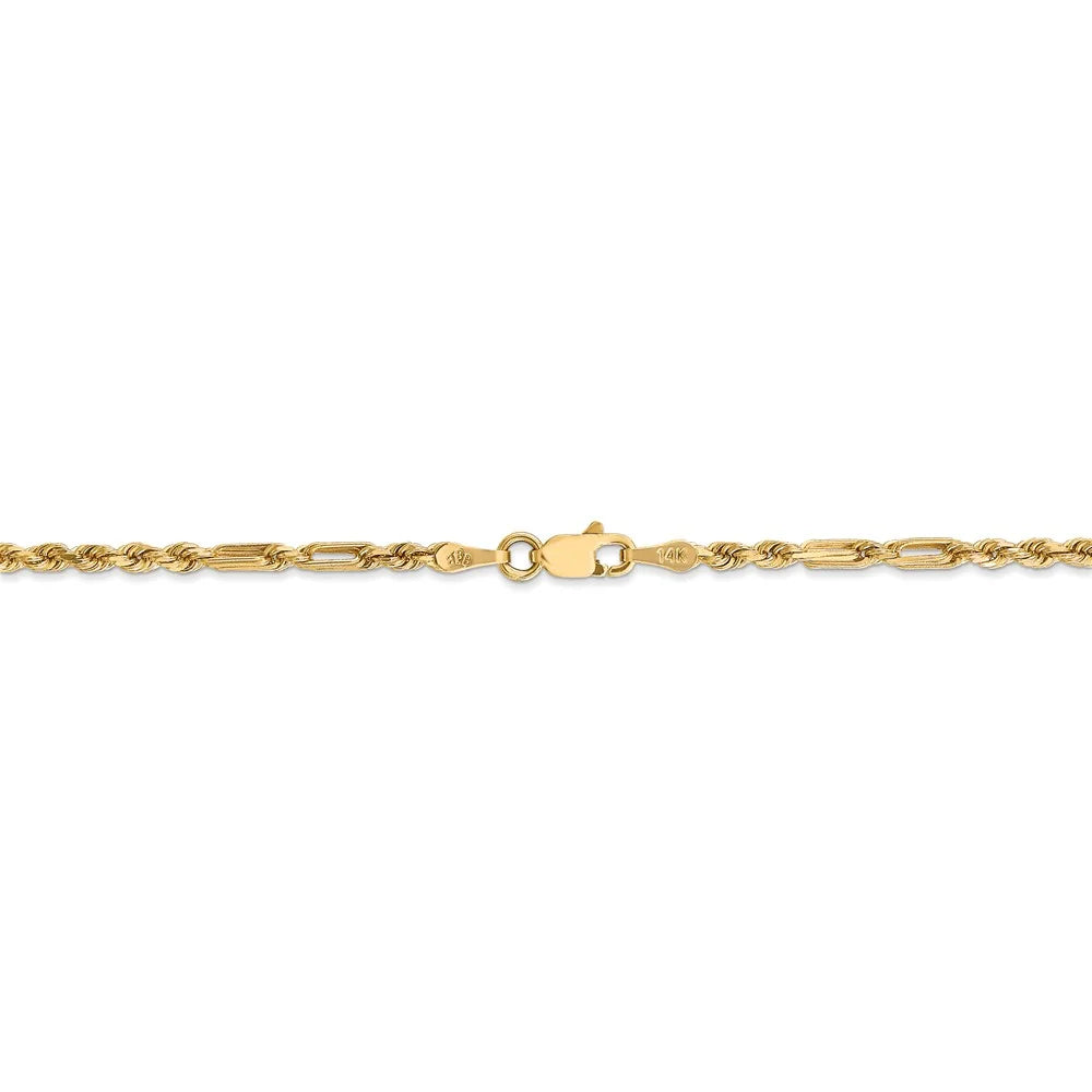 14kt Yellow Gold Diamond Cut Milano Rope Chain Bracelet 7 inch U540