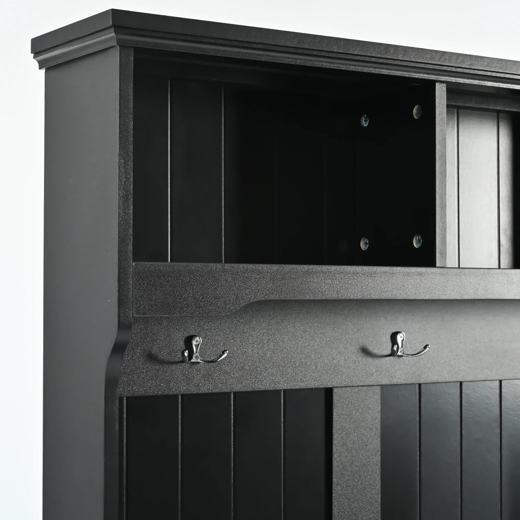 White Wood Hall Tree with Bench and Shoe Storage K190031