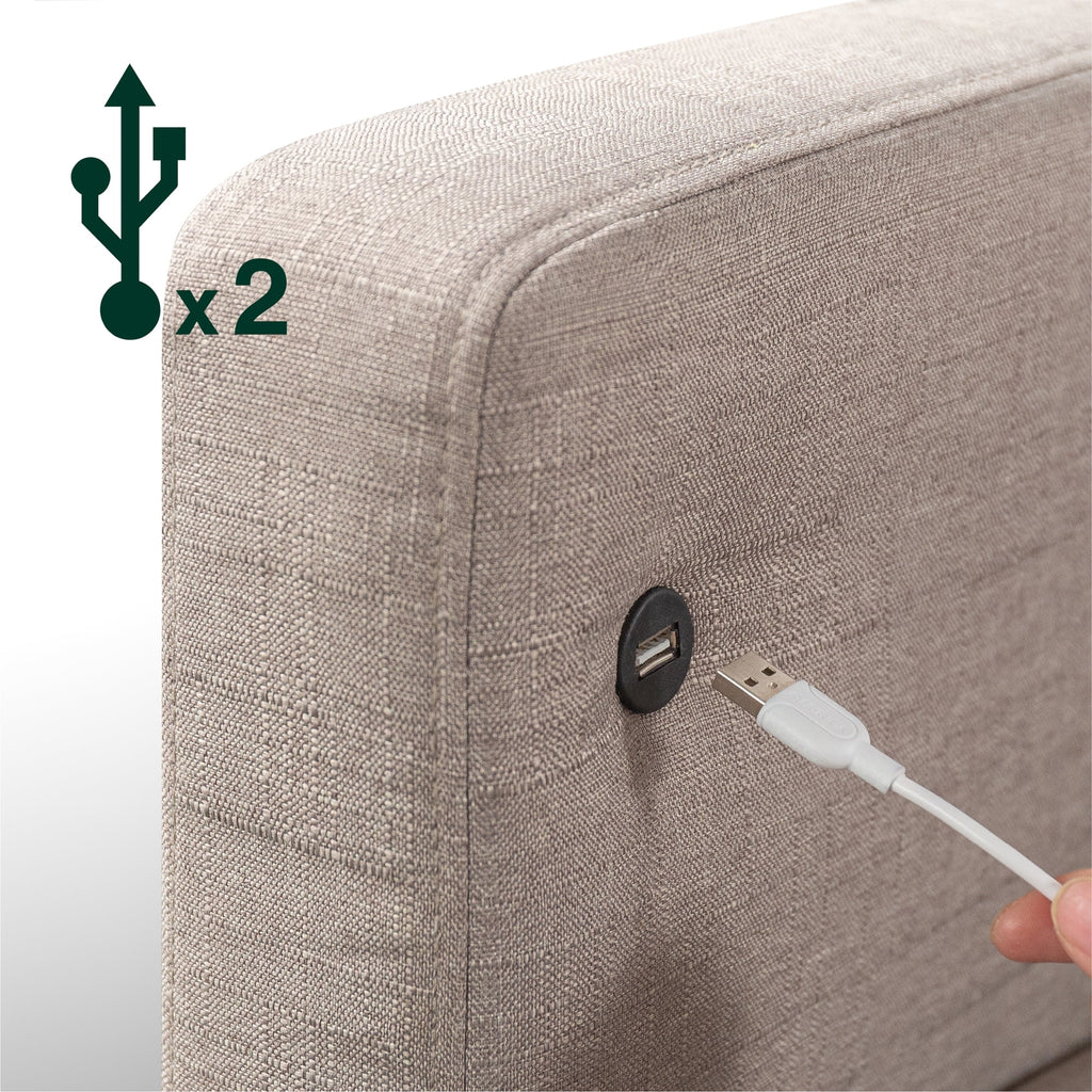Oatmeal 2 Seat Loveseat with USB Ports R47127
