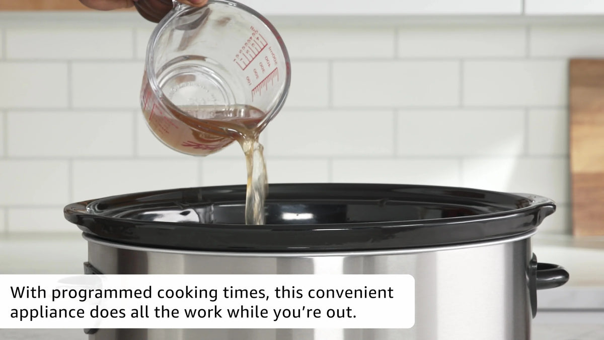 3-Quart Round Manual Slow Cooker Stainless Steel and Black A54479