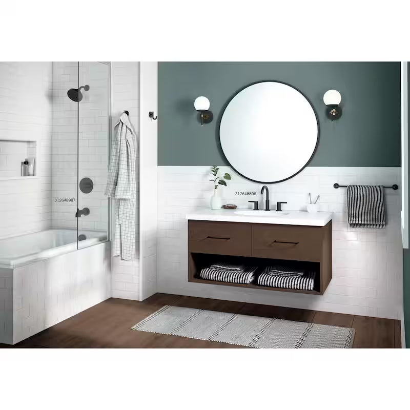 Widespread 2-Handle Bathroom Faucet in Matte Black S8749