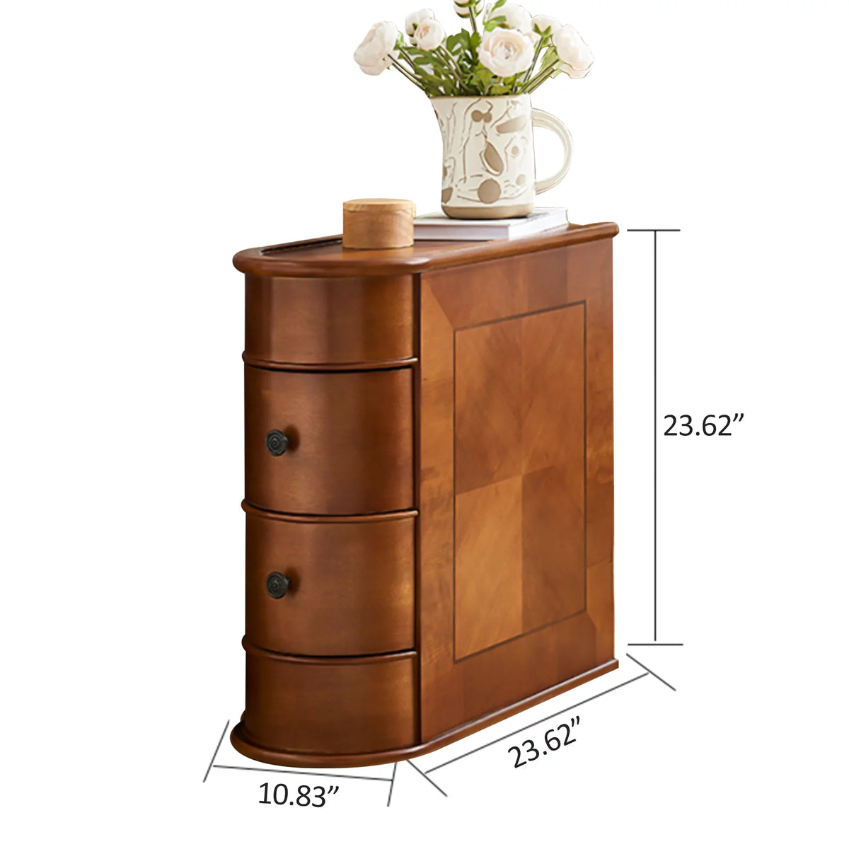 Brown 2-Drawer Wood End Table D36278