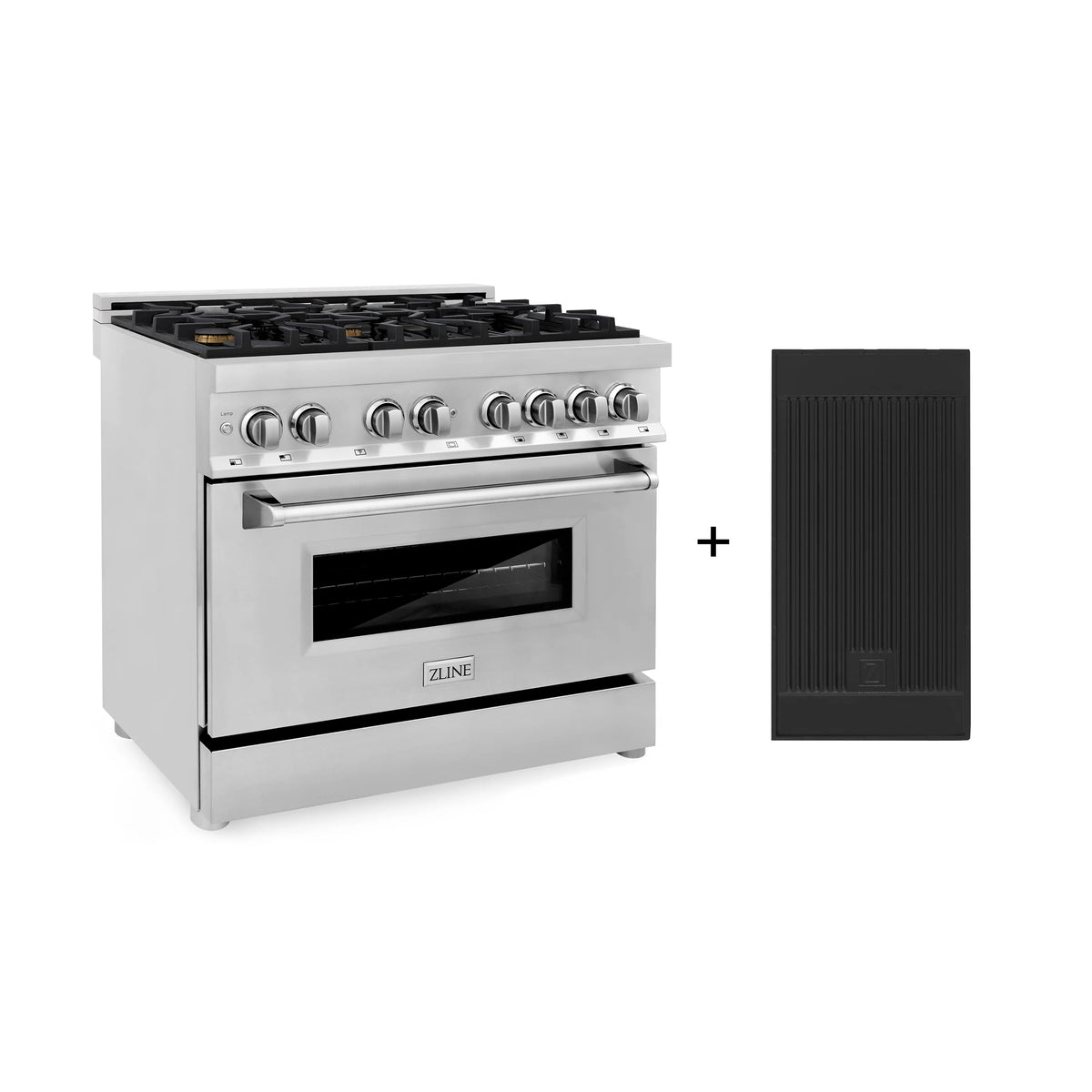 36 4.6 cu. ft. Gas Burner Electric Oven with Griddle Stainless Steel A304